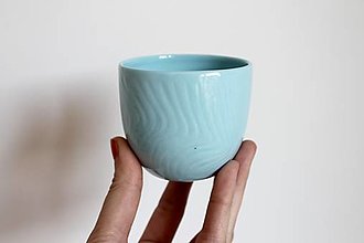 Nádoby - Porcelánový pohár (Modrá) - 16378559_