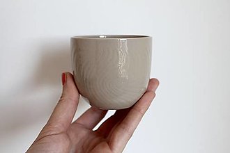 Nádoby - Porcelánový pohár (Béžová) - 16378566_