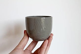 Nádoby - Porcelánový pohár (Šedá) - 16378570_