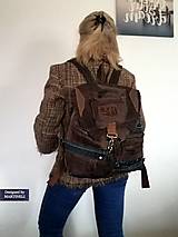 Batohy - Hnedý kožený batoh-Unisex luxusný ruksak - 16379479_