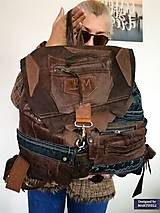 Batohy - Hnedý kožený batoh-Unisex luxusný ruksak - 16379481_
