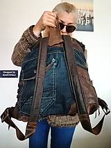 Batohy - Hnedý kožený batoh-Unisex luxusný ruksak - 16379482_