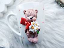 Nádoby - 3D hrnček s medvedíkom - kvety - 16379760_
