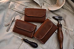 Peňaženky - Dámska kožená peňaženka (Oranžová + mosadz) - 16377835_