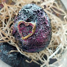 Dekorácie - Keramické vajíčko čierno -ružovo-zlaté - 16378858_