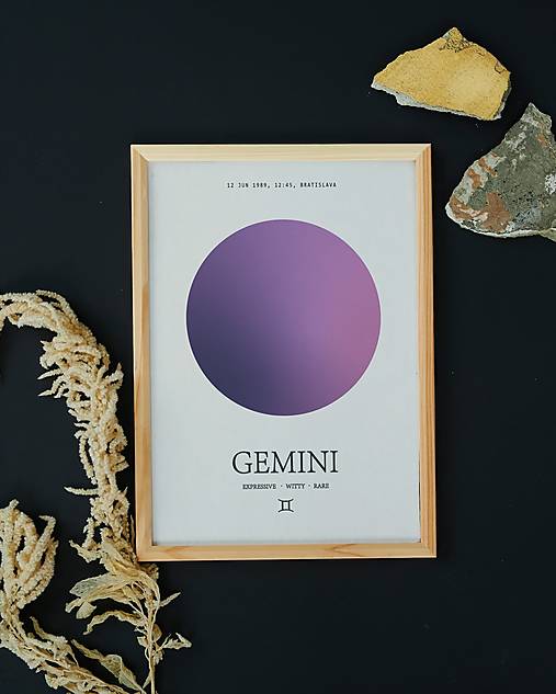 Gemini/Blíženci art print - astrologické znamenie
