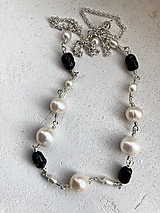 Náhrdelníky - Strieborný perlový náhrdelník - Rosa III. - 16379337_