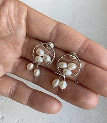 Náušnice - Strieborné perlové náušnice - Rosa II. - 16379235_