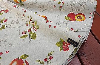 Úžitkový textil - Okrúhly obrus ovocie (Ovocie na režnej priemer 132cm) - 16383553_