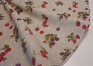 Úžitkový textil - Okrúhly obrus ovocie (Lesné ovocie na režnej/ priemer 132 cm) - 16383561_