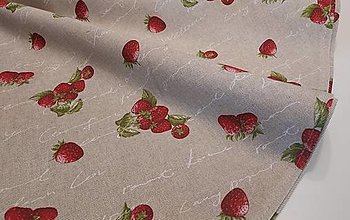 Úžitkový textil - Okrúhly obrus ovocie (Jahody na režnej / priemer 136cm) - 16383568_