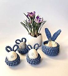 Dekorácie - Veľkonočné košíčky na vajíčka . (Modrá (menšie)) - 16383412_