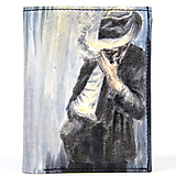 Pánske tašky - Pánska kožená peňaženka s motívom Mafiána, ručná maľba - 16381463_