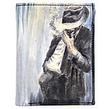 Pánske tašky - Pánska kožená peňaženka s motívom Mafiána, ručná maľba - 16381515_