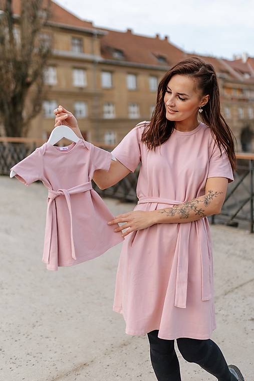 Šaty - Šaty "LUNA" - MAMA a DCÉRA – staroružové - 16380347_