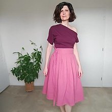Sukne - Obojstranná mušelínová sukňa zavinovacia (Ružovo-fialová) - 16382546_