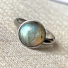 Prstene - Elegant Labradorite Stainless Steel Ring / Elegantný prsteň s labradoritom z chirurgickej ocele E021 - 16385774_