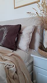 Úžitkový textil - Ľanový vankúš veniec trávy hendý 60x40cm - 16384106_