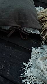 Úžitkový textil - Ľanový vankúš veniec trávy zelený khaki - 16384194_