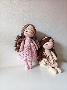 Hračky - Háčkovaná bábika (ružová/béžová) - 16385300_