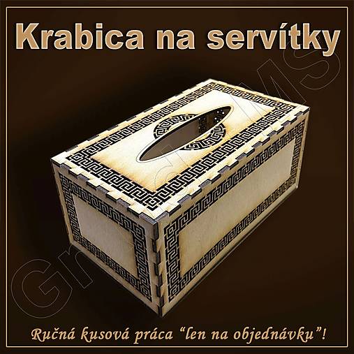 Dekorácie - Ažúrová ozdobná krabička na papierové vreckovky - vzor G - 16385117_