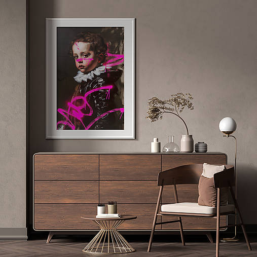 Obrazy - portrét graffiti TEO -digitálny print - 16386409_
