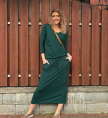 Sukne - Zelená sukně s kapsami dlouhá - 16387244_