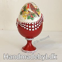 Dekorácie - Vajíčko so stojanom rubínovo červené - 16387270_