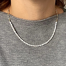 Náhrdelníky - Freshwater Pearl Necklace E021 (Freshwater Pearls Necklace / Jemný náhrdelník sladkovodné perly E021) - 16386830_
