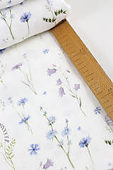Textil - Elegantná autorská látka zo 100% premiového ľanu, s kvetinovým vzorom "Linen Garden"  0,5m - 16387925_