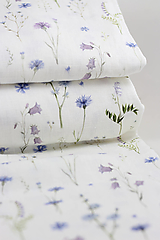 Textil - Elegantná autorská látka zo 100% premiového ľanu, s kvetinovým vzorom "Linen Garden"  0,5m - 16387929_