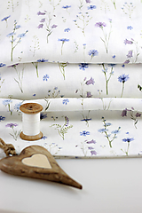 Textil - Elegantná autorská látka zo 100% premiového ľanu, s kvetinovým vzorom "Linen Garden"  0,5m - 16387930_
