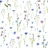 Textil - Elegantná autorská látka zo 100% premiového ľanu, s kvetinovým vzorom "Linen Garden"  0,5m - 16388031_