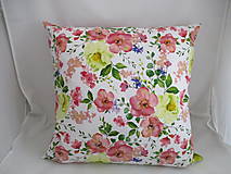 Úžitkový textil - Obliečka s kvetinovým motívom,50x50cm - 16388511_
