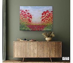 Obrazy - Maľba "Červené maky" ( 80x60 cm )❤️AKCIA-pc. 190€ - 16388008_
