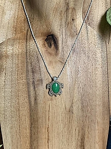Náhrdelníky - Macrame náhrdelník- zelený chalcedon - 16388148_