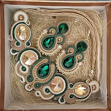 Náhrdelníky - Šujtášový set - náhrdelník a náušnice (Pestrofarebná) - 16389395_