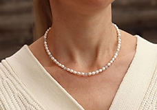 Perlový náhrdelník - akvamarín