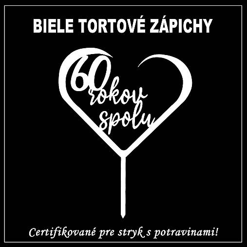 Dekorácie - Tortový zápich kombinovaný - Biely - 16387542_