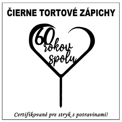 Dekorácie - Tortový zápich kombinovaný - čierny - 16387557_