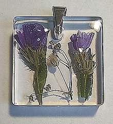 Náhrdelníky - Přívěsek na krk s živým květem trvale uchovaným v živici - 16387188_