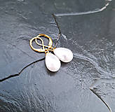 Náušnice - Náušnice*perla*kvapky*pozlátená oceľ - 16387609_