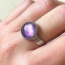 Prstene - Elegant Gemstone Stainless Steel Ring / Prsteň s minerálom z nerezovej ocele E022 (fluorit) - 16390339_
