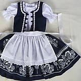 Detské oblečenie - Komplet Biely folklór na tmavomodrej 132 - 16392357_