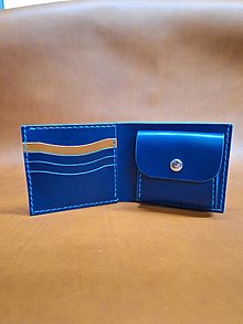 Peňaženky - Pánska kožená peňaženka (Modrá) - 16390864_
