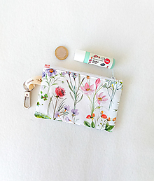 Peňaženky - Mini peňaženka, lúčne kvety - 16390116_