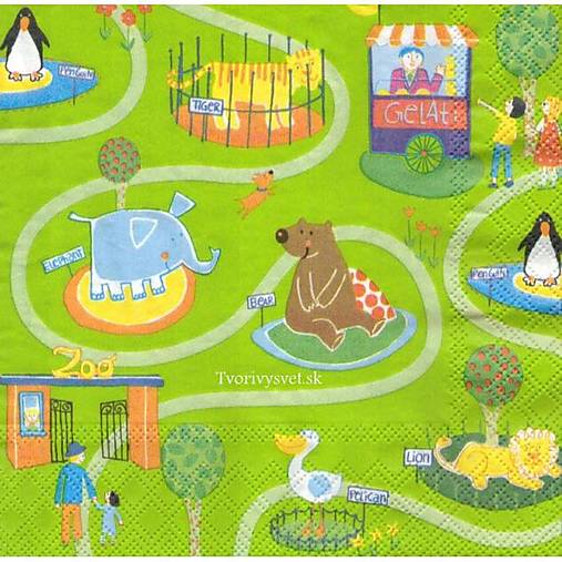 Papier - Servítka ZOO 4ks (S133) - 16393032_