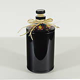 Nádoby - Maľovaná fľaša čierna s ornamentom I. - 16392853_