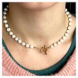 Náhrdelníky - Luxury Pearls Necklace Stainless Steel / Náhrdelník perly, oceľ, E023 - 16394508_