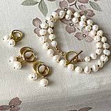 Náhrdelníky - Luxury Pearls Necklace Stainless Steel / Náhrdelník perly, oceľ, E023 - 16394512_
